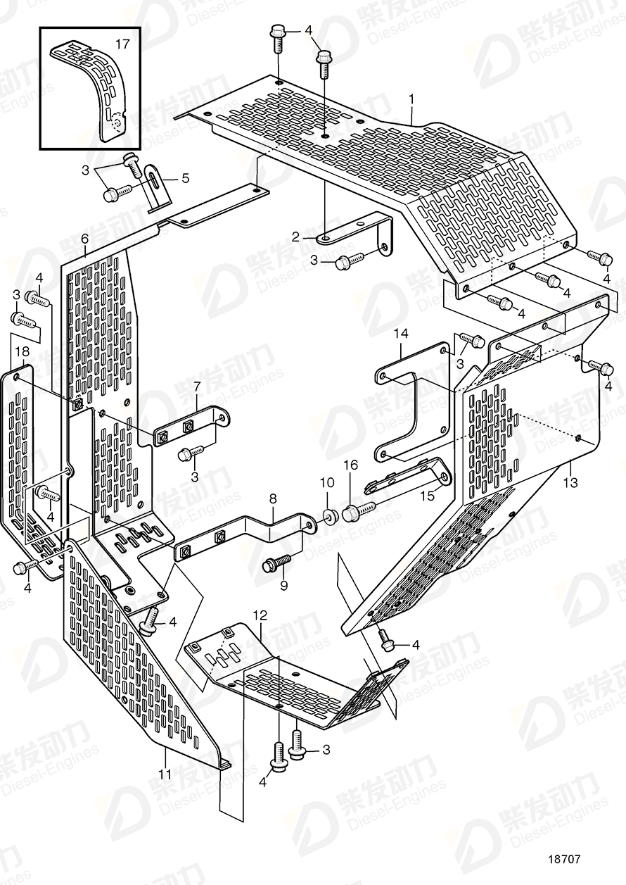 VOLVO Bracket 3828854 Drawing